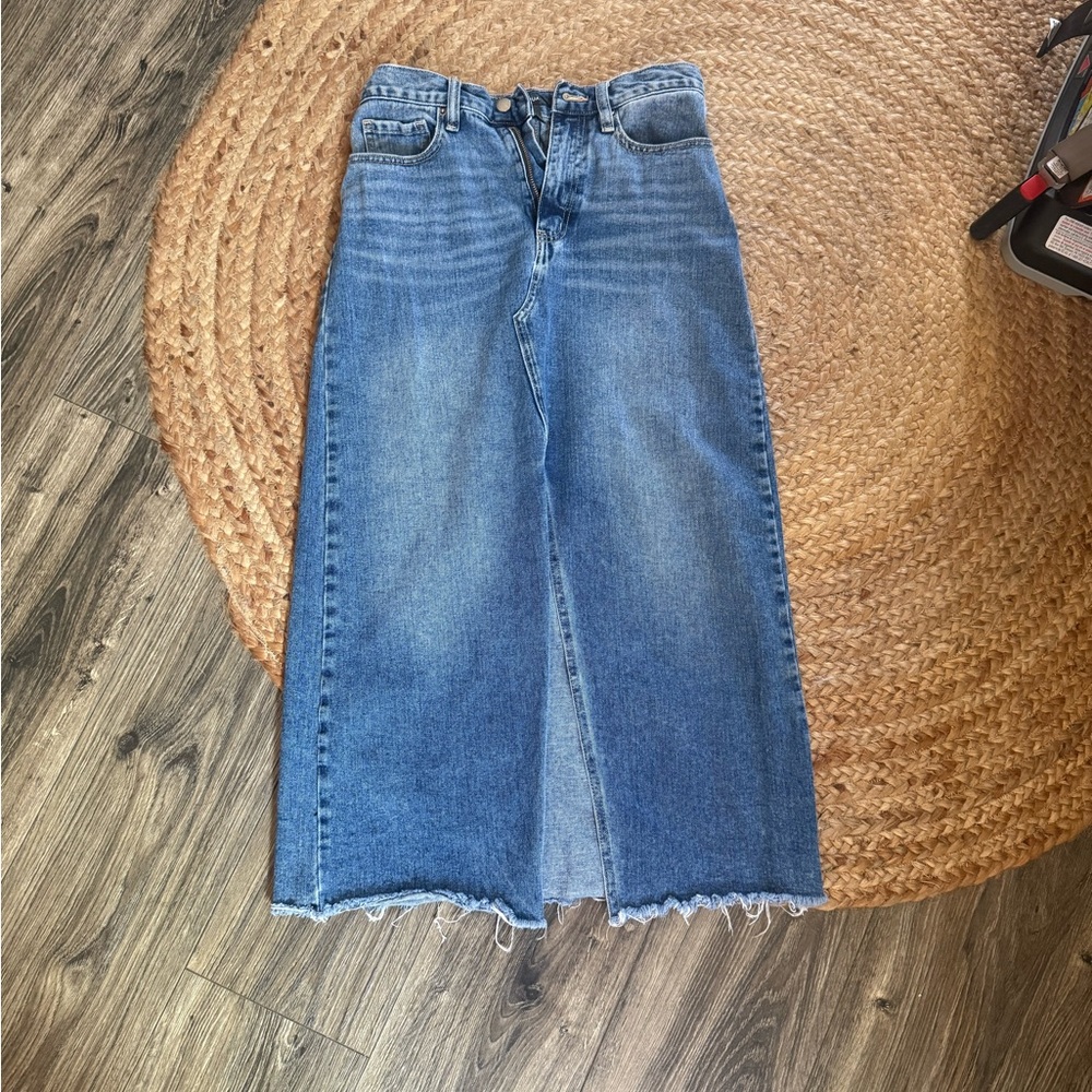 Aqua Maxi Denim Skirt